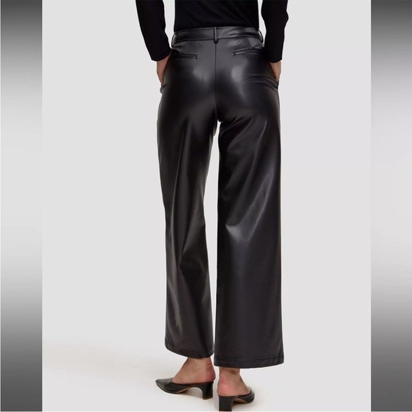 NWT Lattelier Black Faux Leather Wide Leg Pants Women’s Sz Large NEW Date Night! - Picture 2 of 9